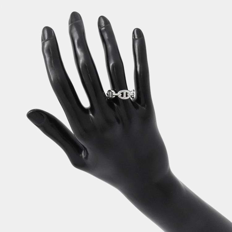 Pre Owned Hermes Chaine D'Ancre Anchene Ring Size Pm/53 Sv925