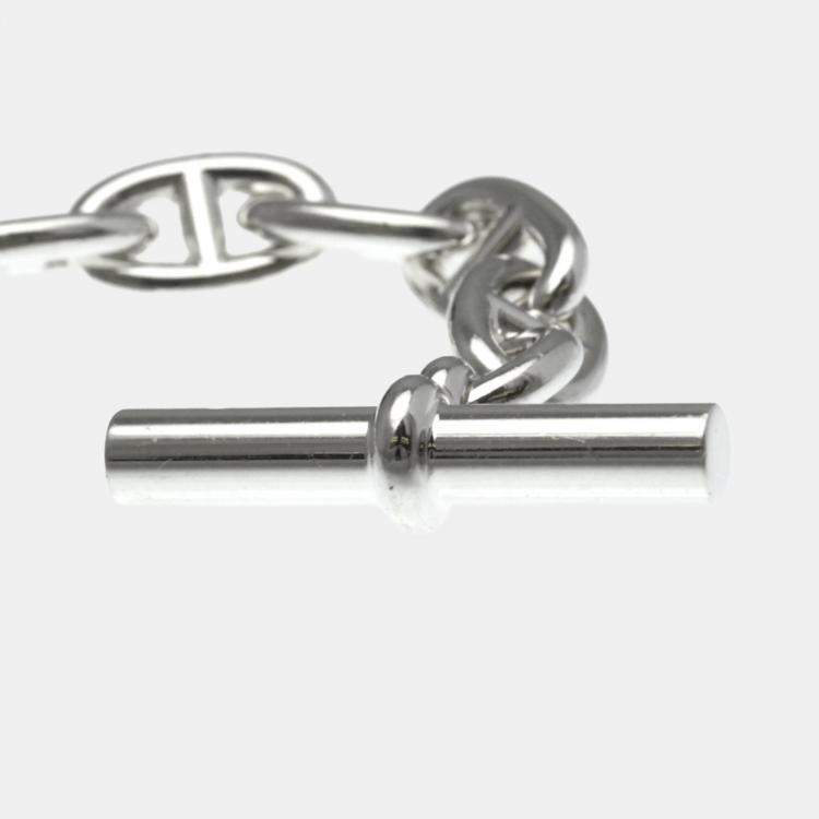 Pre Owned Hermes Chaine D'Ancre MM Silver 925 No Stone Link Bracelet Silver