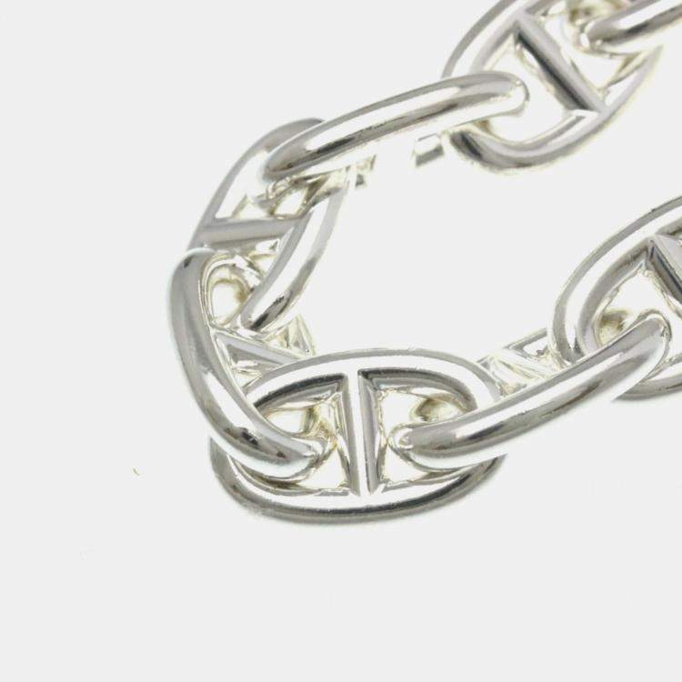 Pre Owned Hermes Chaine D'Ancre MM Silver 925 No Stone Link Bracelet Silver
