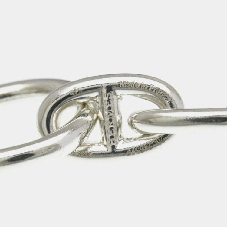 Pre Owned Hermes Chaine D'Ancre MM Silver 925 No Stone Link Bracelet Silver