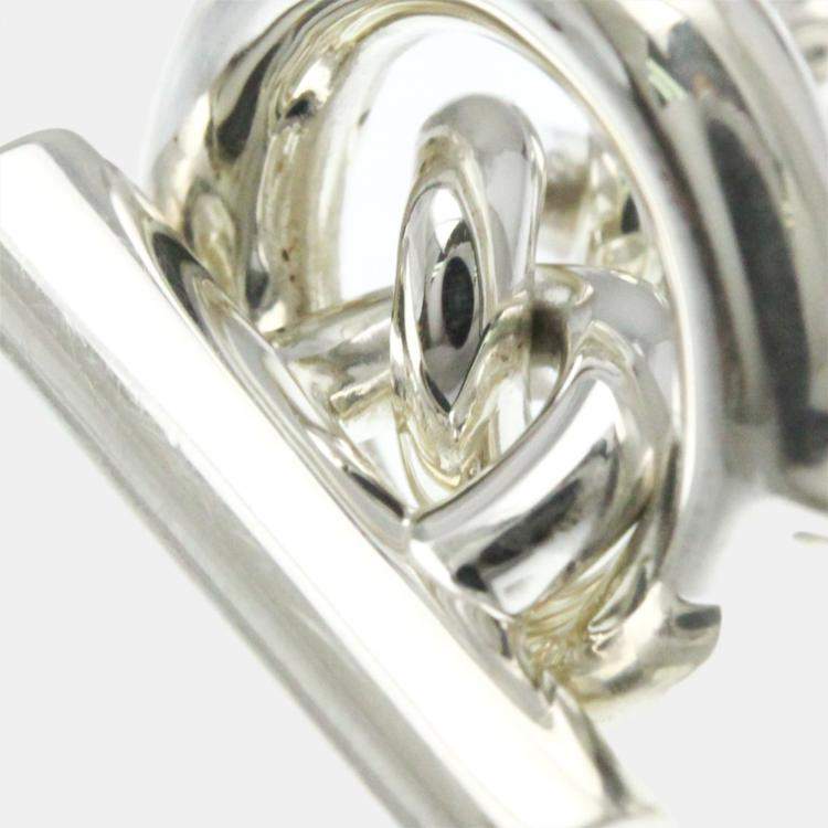 مملوكة مسبقًا Hermes Croisette Ring GM Silver Fashion No Stone Band Ring Silver