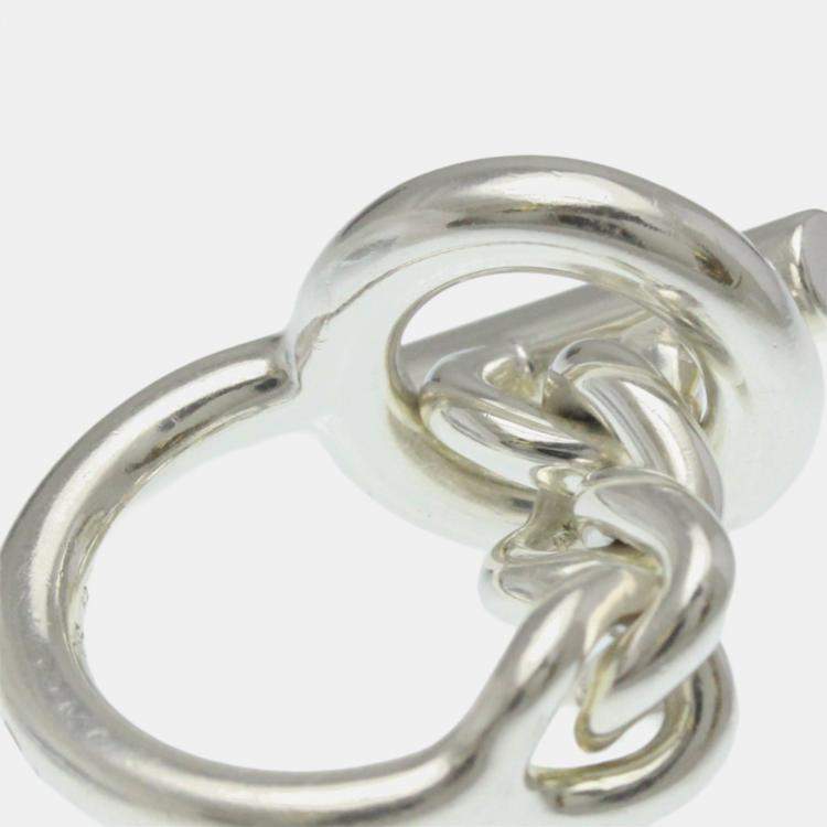 Pre Owned Hermes Croisette Ring Silver 925 Fashion No Stone Band Ring Silver