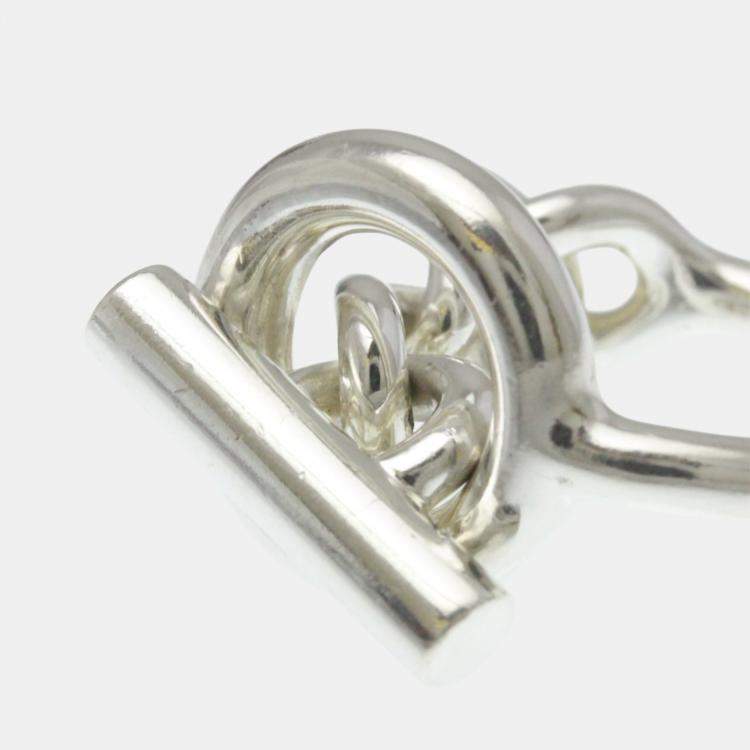 Pre Owned Hermes Croisette Ring Silver 925 Fashion No Stone Band Ring Silver