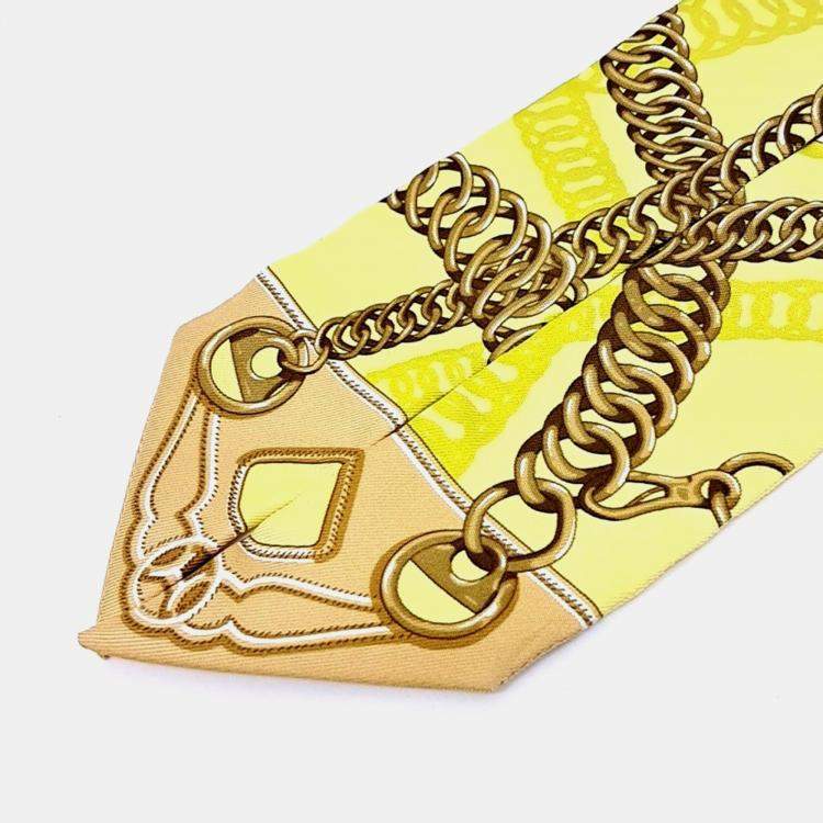 Pre Owned Hermes Yellow Silk Twilly