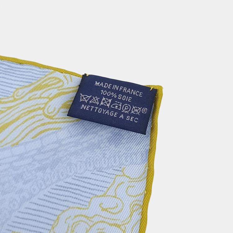 Pre Owned Hermes Blue Silk Scarf