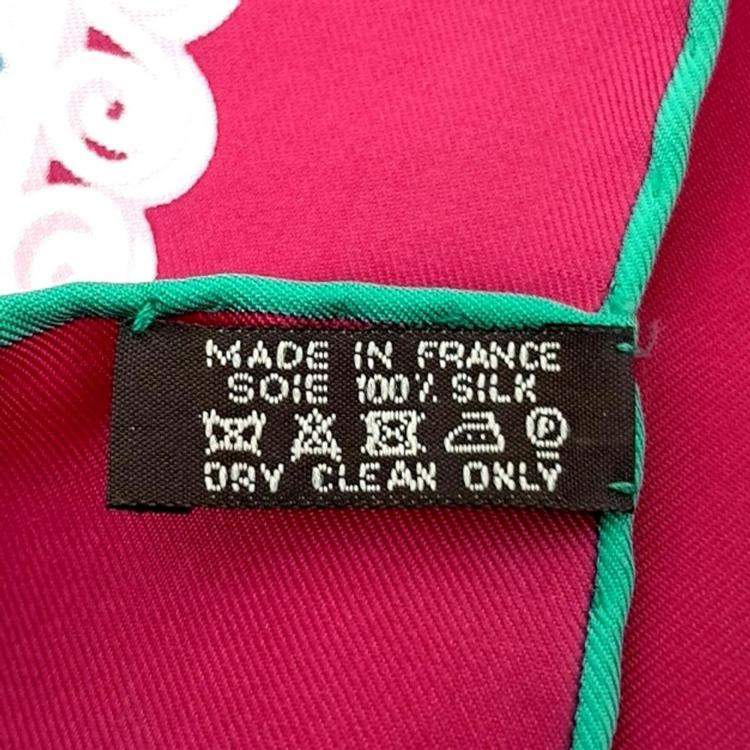 Pre Owned Hermes Red Multicolor Silk Scarf