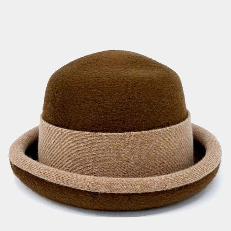 Pre Owned Hermes Beige Brown Felt Hat
