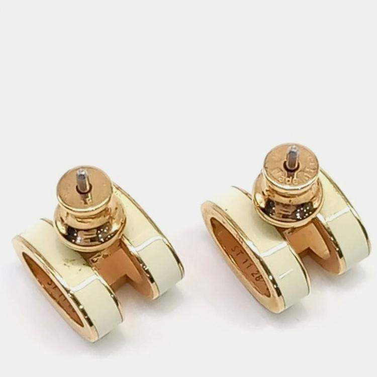 Pre Owned Hermes Pop H logo Earrings