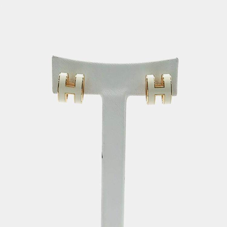 Pre Owned Hermes Pop H logo Earrings