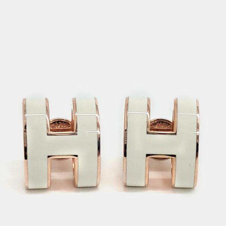 Pre Owned Hermes Pop H logo earrings