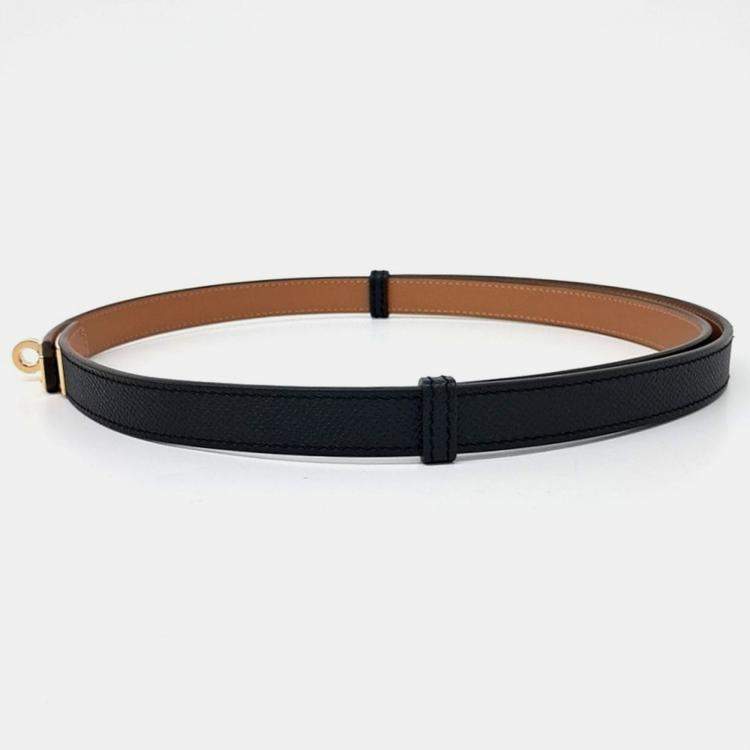مملوكة مسبقًا Hermes Black Leather Kelly Belt