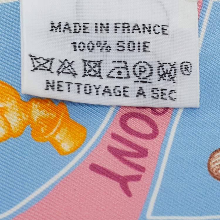 Pre Owned Hermes Blue Silk Funny Ice Cream Twilly 