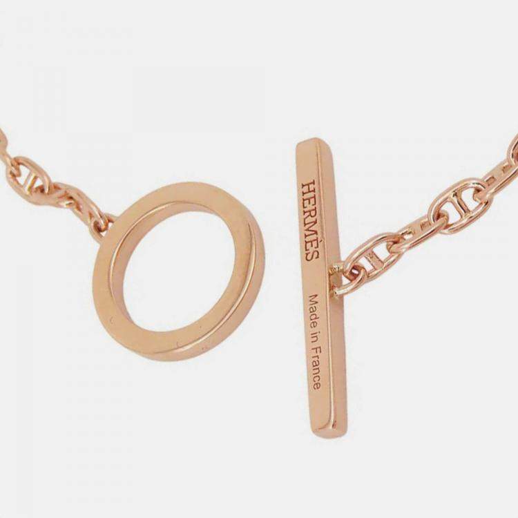 مملوكة مسبقًا Hermes Chaine D'Ancre Bracelet Verso Size XS 18k Rose Gold and Black Ceramic