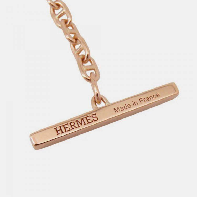 مملوكة مسبقًا Hermes Chaine D'Ancre Bracelet Verso Size XS 18k Rose Gold and Black Ceramic