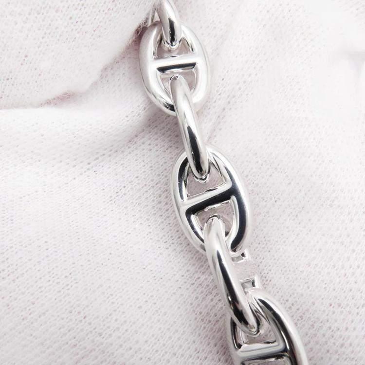 Pre Owned Hermes Chaine D'Ancre Necklace 43 Frames Size Pm Sv925