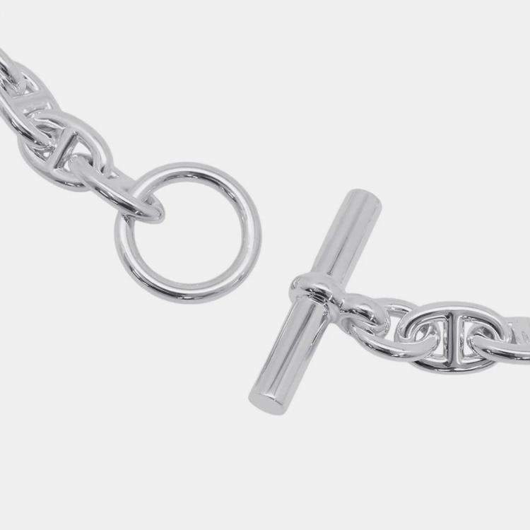 Pre Owned Hermes Chaine D'Ancre Necklace 43 Frames Size Pm Sv925