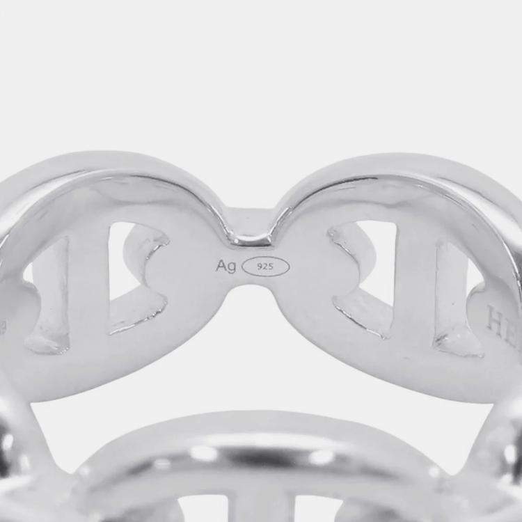 مملوكة مسبقًا Hermes Chaine D'Ancre Anchene Ring Size Pm/51/#11 Sv925