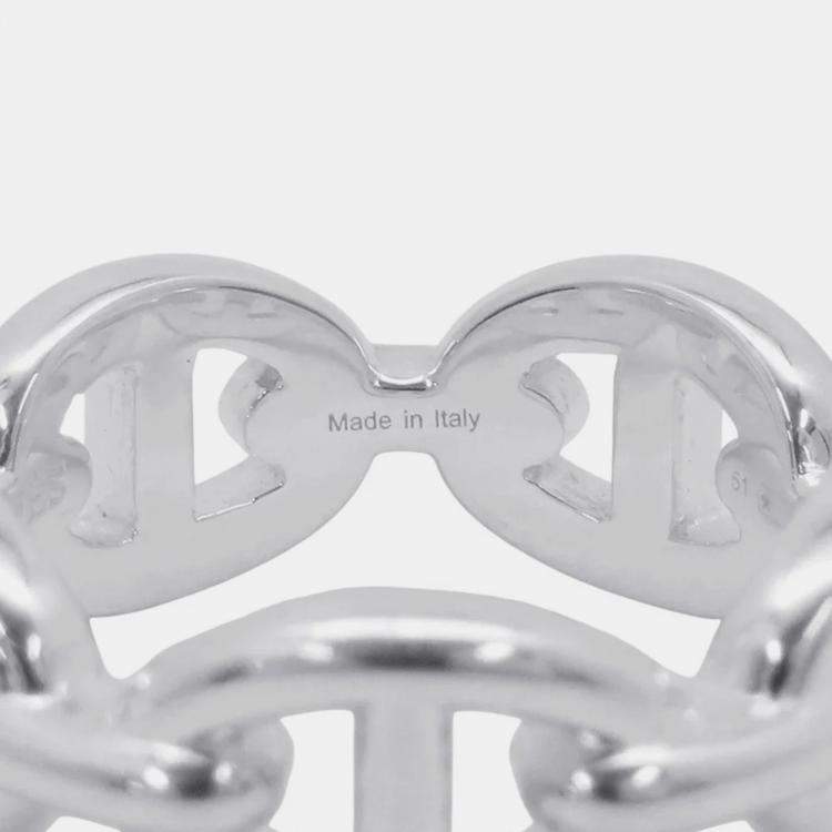 مملوكة مسبقًا Hermes Chaine D'Ancre Anchene Ring Size Pm/51/#11 Sv925
