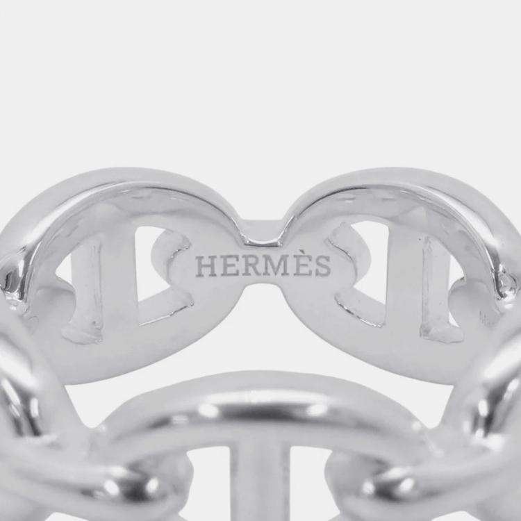 مملوكة مسبقًا Hermes Chaine D'Ancre Anchene Ring Size Pm/51/#11 Sv925