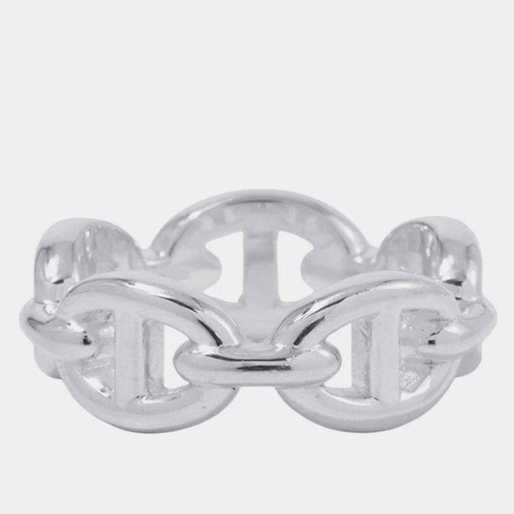 مملوكة مسبقًا Hermes Chaine D'Ancre Anchene Ring Size Pm/51/#11 Sv925