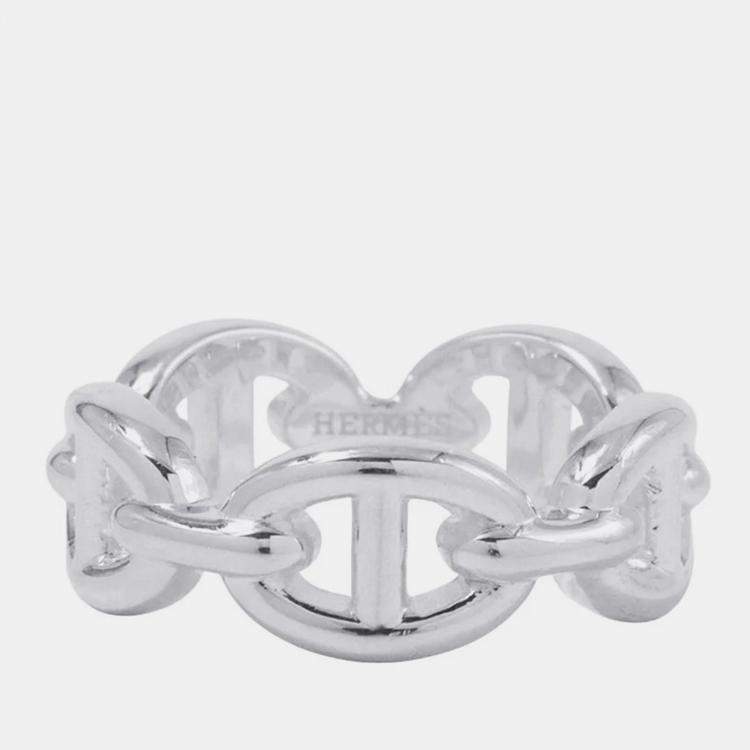 مملوكة مسبقًا Hermes Chaine D'Ancre Anchene Ring Size Pm/51/#11 Sv925