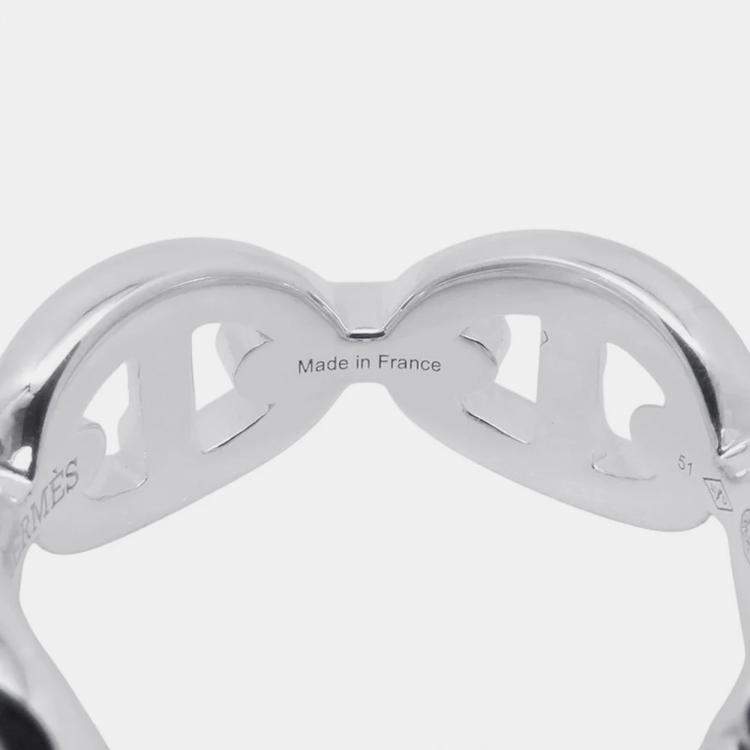 Pre Owned Hermes Chaine D'Ancre Anchene Ring Size Pm/51/#11 Sv925