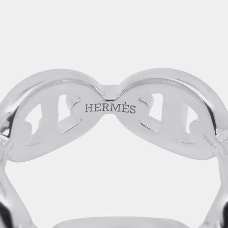 Pre Owned Hermes Chaine D'Ancre Anchene Ring Size Pm/51/#11 Sv925