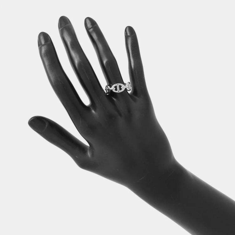 Pre Owned Hermes Chaine D'Ancre Anchene Ring Size Pm/51/#11 Sv925