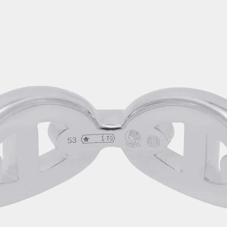 Pre Owned Hermes Chaine D'Ancre Anchene Ring Size Pm/53/#13 Sv925