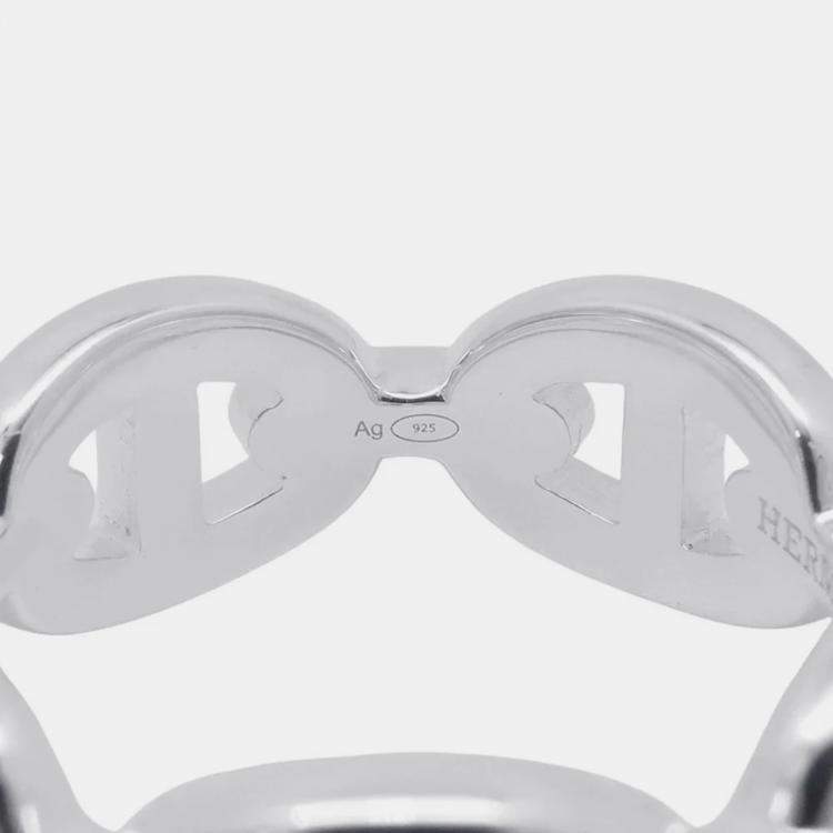 Pre Owned Hermes Chaine D'Ancre Anchene Ring Size Pm/53/#13 Sv925