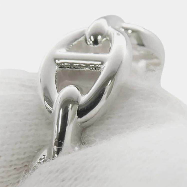 Pre Owned Hermes Chaine D'Ancre Anchene Ring Size Pm/53/#13 Sv925