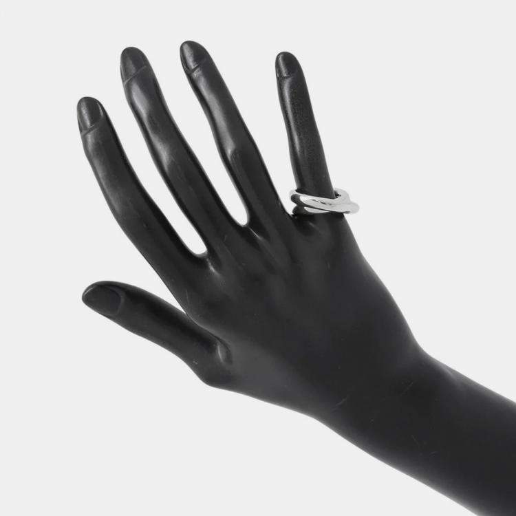 Pre Owned Hermes Caba Cityslide Clutchertige Ring Size 48/#8 Sv925