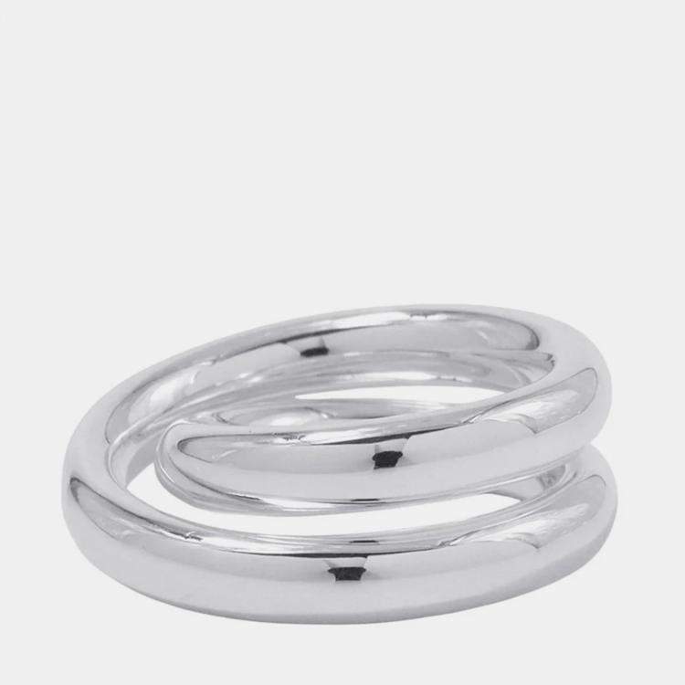 Pre Owned Hermes Caba Cityslide Clutchertige Ring Size 48/#8 Sv925