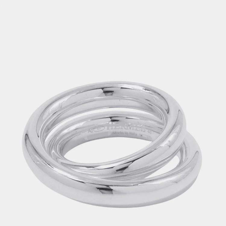 Pre Owned Hermes Caba Cityslide Clutchertige Ring Size 48/#8 Sv925