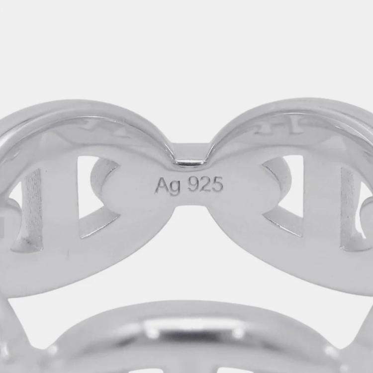 Pre Owned Hermes Chaine D'Ancre Anchene Ring Size Pm/53/#13 Sv925