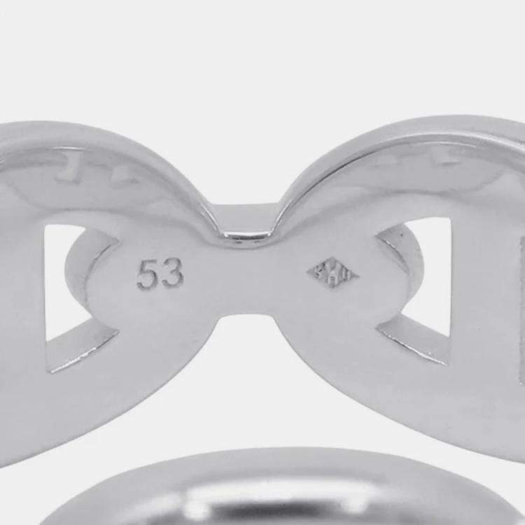 Pre Owned Hermes Chaine D'Ancre Anchene Ring Size Pm/53/#13 Sv925