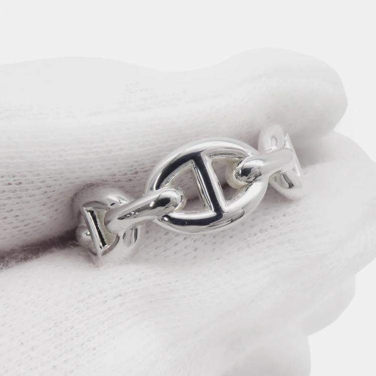Pre Owned Hermes Chaine D'Ancre Anchene Ring Size Pm/53/#13 Sv925