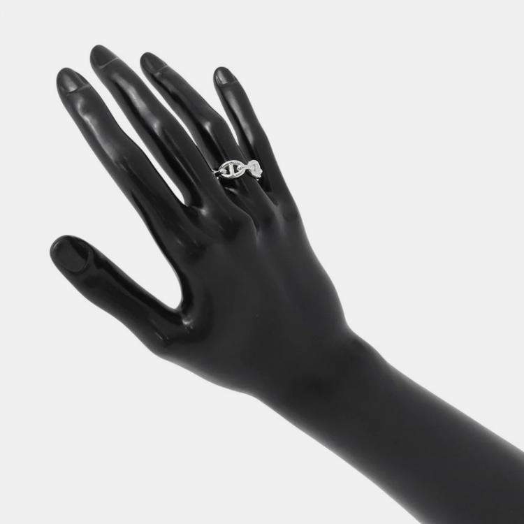 Pre Owned Hermes Chaine D'Ancre Anchene Ring Size Pm/53/#13 Sv925
