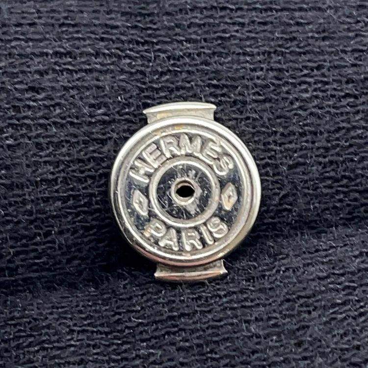 Pre Owned Hermes Cage Do Ash H Cube Earrings Light Blue Metal