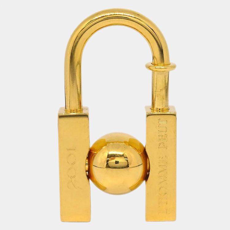 Pre Owned Hermes 2001 Earth Cadena Padlock Gold Small