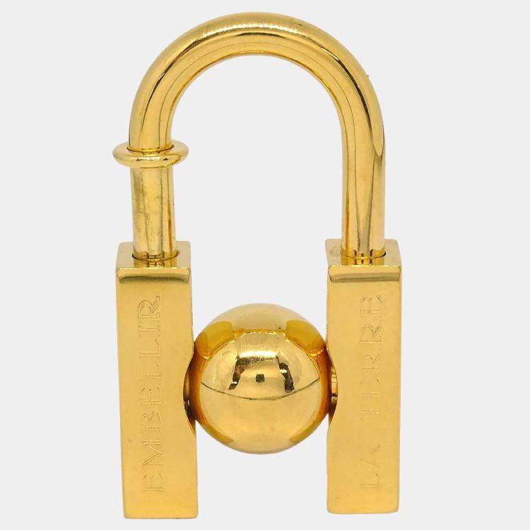 Pre Owned Hermes 2001 Earth Cadena Padlock Gold Small