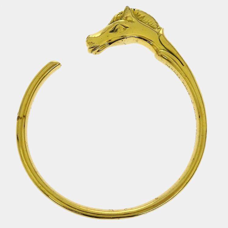 Pre Owned Hermes Cheval Horse Bracelet Bangle Gold