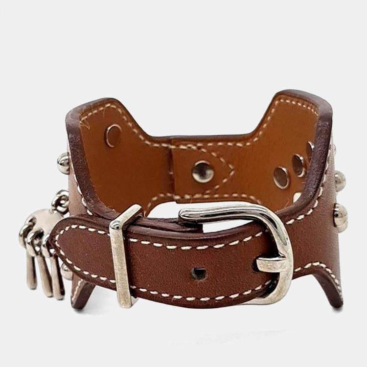 Pre Owned Hermes Brown Leather Bracelet