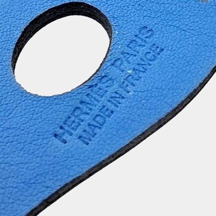 Pre Owned Hermes Blue Leather Cheval Paddock Bag Charm