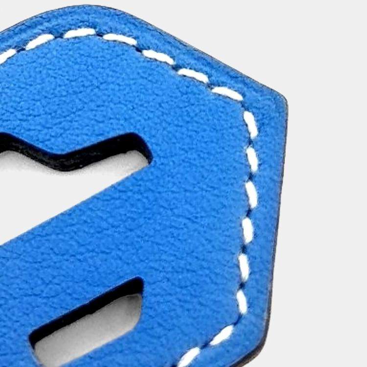 Pre Owned Hermes Blue Leather Cheval Paddock Bag Charm