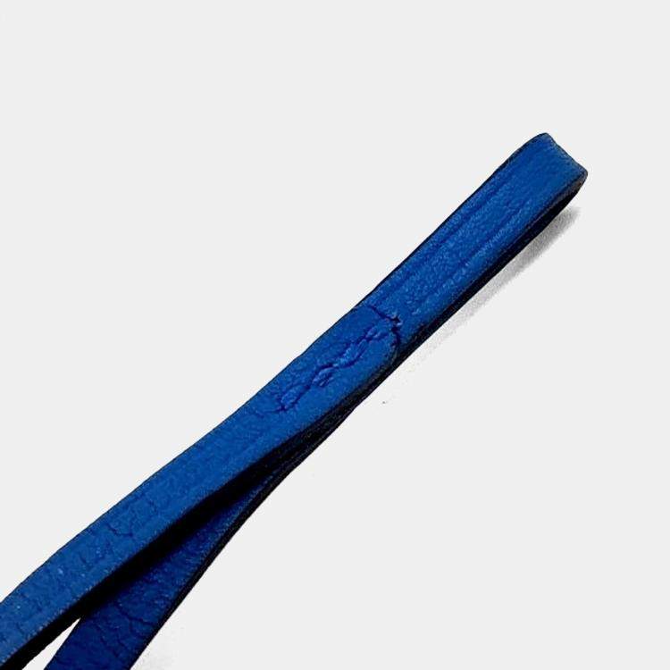 Pre Owned Hermes Blue Leather Cheval Paddock Bag Charm