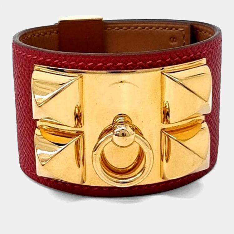 Pre Owned Hermes Leather Collier De Ciens Bracelet