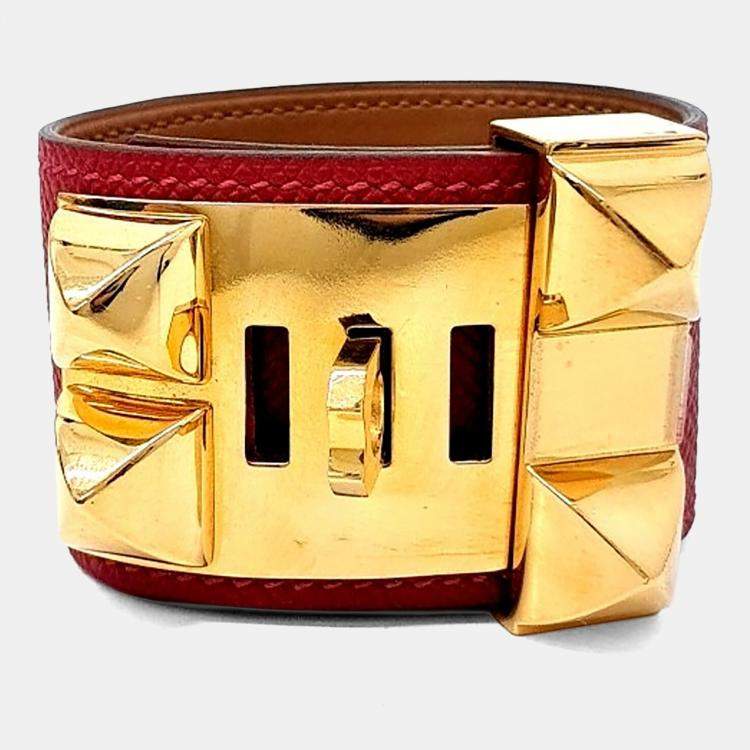Pre Owned Hermes Leather Collier De Ciens Bracelet