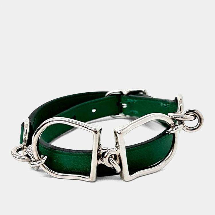 Pre Owned Hermes Leather Etrier Bracelet