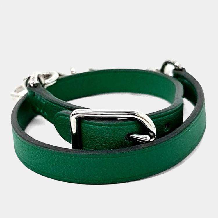 Pre Owned Hermes Leather Etrier Bracelet